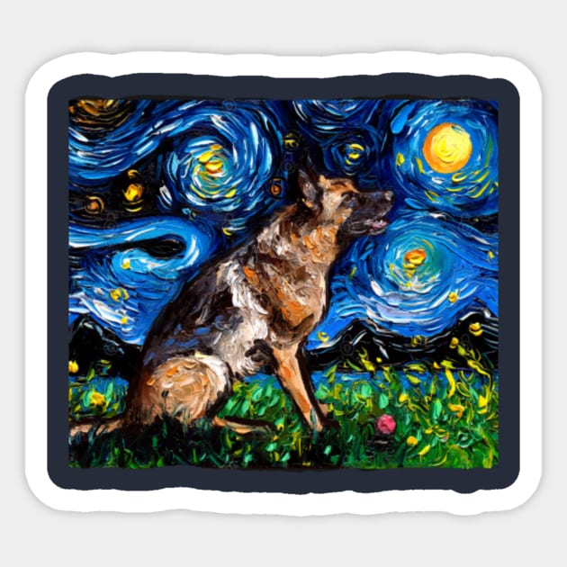 German shepherd night Sticker by Boiys